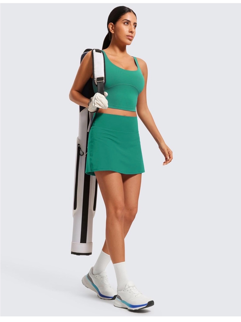 CRZ YOGA- Green Athletic Golf Skort & Matching Tank Set- Women